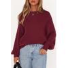 image:imagePRETTYGARDEN Womens Sweaters Spring Fashion 2026 Crew Neck Cable Knit Casual Loose Chunky Tunic Sweater Winter ClothingBurgundy