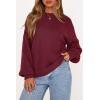 image:imagePRETTYGARDEN Womens Sweaters Spring Fashion 2026 Crew Neck Cable Knit Casual Loose Chunky Tunic Sweater Winter ClothingBurgundy