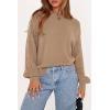 image:imagePRETTYGARDEN Womens Sweaters Spring Fashion 2026 Crew Neck Cable Knit Casual Loose Chunky Tunic Sweater Winter ClothingKhaki