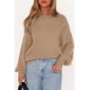 image:imagePRETTYGARDEN Womens Sweaters Spring Fashion 2026 Crew Neck Cable Knit Casual Loose Chunky Tunic Sweater Winter ClothingKhaki
