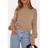 image:imagePRETTYGARDEN Womens Sweaters Spring Fashion 2026 Crew Neck Cable Knit Casual Loose Chunky Tunic Sweater Winter ClothingKhaki