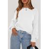image:imagePRETTYGARDEN Womens Sweaters Spring Fashion 2026 Crew Neck Cable Knit Casual Loose Chunky Tunic Sweater Winter ClothingWhite