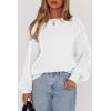 image:imagePRETTYGARDEN Womens Sweaters Spring Fashion 2026 Crew Neck Cable Knit Casual Loose Chunky Tunic Sweater Winter ClothingWhite