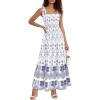 White Blue Floral