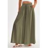 image:imagePRETTYGARDEN Womens 2026 Summer Wide Leg Palazzo Pants High Waisted Flowy Pockets Trendy Casual Lounge Boho Beach TrousersArmy Green