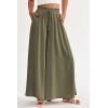 image:imagePRETTYGARDEN Womens 2026 Summer Wide Leg Palazzo Pants High Waisted Flowy Pockets Trendy Casual Lounge Boho Beach TrousersArmy Green