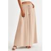 image:imagePRETTYGARDEN Womens 2026 Summer Wide Leg Palazzo Pants High Waisted Flowy Pockets Trendy Casual Lounge Boho Beach TrousersBeige