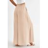 image:imagePRETTYGARDEN Womens 2026 Summer Wide Leg Palazzo Pants High Waisted Flowy Pockets Trendy Casual Lounge Boho Beach TrousersBeige