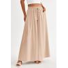 image:imagePRETTYGARDEN Womens 2026 Summer Wide Leg Palazzo Pants High Waisted Flowy Pockets Trendy Casual Lounge Boho Beach TrousersBeige