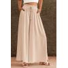 image:imagePRETTYGARDEN Womens 2026 Summer Wide Leg Palazzo Pants High Waisted Flowy Pockets Trendy Casual Lounge Boho Beach TrousersBeige