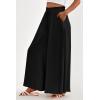 image:imagePRETTYGARDEN Womens 2026 Summer Wide Leg Palazzo Pants High Waisted Flowy Pockets Trendy Casual Lounge Boho Beach TrousersBlack