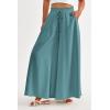 image:imagePRETTYGARDEN Womens 2026 Summer Wide Leg Palazzo Pants High Waisted Flowy Pockets Trendy Casual Lounge Boho Beach TrousersBlue Green