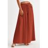 image:imagePRETTYGARDEN Womens 2026 Summer Wide Leg Palazzo Pants High Waisted Flowy Pockets Trendy Casual Lounge Boho Beach TrousersBrick Red