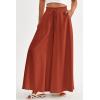 image:imagePRETTYGARDEN Womens 2026 Summer Wide Leg Palazzo Pants High Waisted Flowy Pockets Trendy Casual Lounge Boho Beach TrousersBrick Red