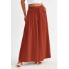 image:imagePRETTYGARDEN Womens 2026 Summer Wide Leg Palazzo Pants High Waisted Flowy Pockets Trendy Casual Lounge Boho Beach TrousersBrick Red