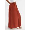 image:imagePRETTYGARDEN Womens 2026 Summer Wide Leg Palazzo Pants High Waisted Flowy Pockets Trendy Casual Lounge Boho Beach TrousersBrick Red