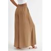 image:imagePRETTYGARDEN Womens 2026 Summer Wide Leg Palazzo Pants High Waisted Flowy Pockets Trendy Casual Lounge Boho Beach TrousersKhaki
