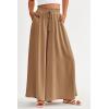 image:imagePRETTYGARDEN Womens 2026 Summer Wide Leg Palazzo Pants High Waisted Flowy Pockets Trendy Casual Lounge Boho Beach TrousersKhaki