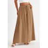 image:imagePRETTYGARDEN Womens 2026 Summer Wide Leg Palazzo Pants High Waisted Flowy Pockets Trendy Casual Lounge Boho Beach TrousersKhaki