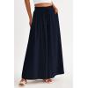 image:imagePRETTYGARDEN Womens 2026 Summer Wide Leg Palazzo Pants High Waisted Flowy Pockets Trendy Casual Lounge Boho Beach TrousersNavy