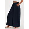 image:imagePRETTYGARDEN Womens 2026 Summer Wide Leg Palazzo Pants High Waisted Flowy Pockets Trendy Casual Lounge Boho Beach TrousersNavy