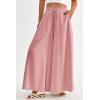 image:imagePRETTYGARDEN Womens 2026 Summer Wide Leg Palazzo Pants High Waisted Flowy Pockets Trendy Casual Lounge Boho Beach TrousersPink