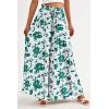 image:imagePRETTYGARDEN Womens 2026 Summer Wide Leg Palazzo Pants High Waisted Flowy Pockets Trendy Casual Lounge Boho Beach TrousersPrint Green