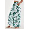 image:imagePRETTYGARDEN Womens 2026 Summer Wide Leg Palazzo Pants High Waisted Flowy Pockets Trendy Casual Lounge Boho Beach TrousersPrint Green