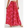 image:imagePRETTYGARDEN Womens 2026 Summer Wide Leg Palazzo Pants High Waisted Flowy Pockets Trendy Casual Lounge Boho Beach TrousersPrint Red