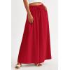 image:imagePRETTYGARDEN Womens 2026 Summer Wide Leg Palazzo Pants High Waisted Flowy Pockets Trendy Casual Lounge Boho Beach TrousersRed