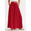 image:imagePRETTYGARDEN Womens 2026 Summer Wide Leg Palazzo Pants High Waisted Flowy Pockets Trendy Casual Lounge Boho Beach TrousersRed