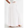image:imagePRETTYGARDEN Womens 2026 Summer Wide Leg Palazzo Pants High Waisted Flowy Pockets Trendy Casual Lounge Boho Beach TrousersWhite