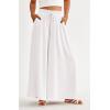 image:imagePRETTYGARDEN Womens 2026 Summer Wide Leg Palazzo Pants High Waisted Flowy Pockets Trendy Casual Lounge Boho Beach TrousersWhite