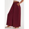 image:imagePRETTYGARDEN Womens 2026 Summer Wide Leg Palazzo Pants High Waisted Flowy Pockets Trendy Casual Lounge Boho Beach TrousersWine Red