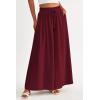 image:imagePRETTYGARDEN Womens 2026 Summer Wide Leg Palazzo Pants High Waisted Flowy Pockets Trendy Casual Lounge Boho Beach TrousersWine Red