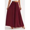 image:imagePRETTYGARDEN Womens 2026 Summer Wide Leg Palazzo Pants High Waisted Flowy Pockets Trendy Casual Lounge Boho Beach TrousersWine Red