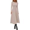 image:imagePRETTYGARDEN Cocktail Dresses for Women 2026 Elegant Classy Fall Long Sleeve Midi A Line Flowy Modest Winter Party DressApricot