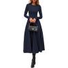 image:imagePRETTYGARDEN Cocktail Dresses for Women 2026 Elegant Classy Fall Long Sleeve Midi A Line Flowy Modest Winter Party DressDark Blue