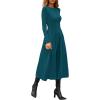 image:imagePRETTYGARDEN Cocktail Dresses for Women 2026 Elegant Classy Fall Long Sleeve Midi A Line Flowy Modest Winter Party DressDark Cyan
