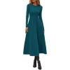 image:imagePRETTYGARDEN Cocktail Dresses for Women 2026 Elegant Classy Fall Long Sleeve Midi A Line Flowy Modest Winter Party DressDark Cyan