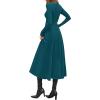 image:imagePRETTYGARDEN Cocktail Dresses for Women 2026 Elegant Classy Fall Long Sleeve Midi A Line Flowy Modest Winter Party DressDark Cyan