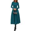 image:imagePRETTYGARDEN Cocktail Dresses for Women 2026 Elegant Classy Fall Long Sleeve Midi A Line Flowy Modest Winter Party DressDark Cyan