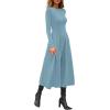 image:imagePRETTYGARDEN Cocktail Dresses for Women 2026 Elegant Classy Fall Long Sleeve Midi A Line Flowy Modest Winter Party DressGrey Green