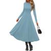 image:imagePRETTYGARDEN Cocktail Dresses for Women 2026 Elegant Classy Fall Long Sleeve Midi A Line Flowy Modest Winter Party DressGrey Green