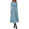 image:imagePRETTYGARDEN Cocktail Dresses for Women 2026 Elegant Classy Fall Long Sleeve Midi A Line Flowy Modest Winter Party DressGrey Green