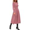 image:imagePRETTYGARDEN Cocktail Dresses for Women 2026 Elegant Classy Fall Long Sleeve Midi A Line Flowy Modest Winter Party DressPink