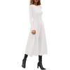 image:imagePRETTYGARDEN Cocktail Dresses for Women 2026 Elegant Classy Fall Long Sleeve Midi A Line Flowy Modest Winter Party DressWhite