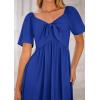 image:imagePRETTYGARDEN Summer Dress for Women 2026 Casual Short Sleeve Bow Tie V Neck Ruffle Midi Flowy DressesRoyal Blue