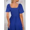 image:imagePRETTYGARDEN Summer Dress for Women 2026 Casual Short Sleeve Bow Tie V Neck Ruffle Midi Flowy DressesRoyal Blue