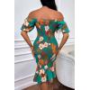 image:imagePRETTYGARDEN Summer Floral Bodycon Midi Dresses 2026 Puff Sleeve Mermaid Cocktail Baby Shower Photoshoot Maternity DressFloral Green Orange